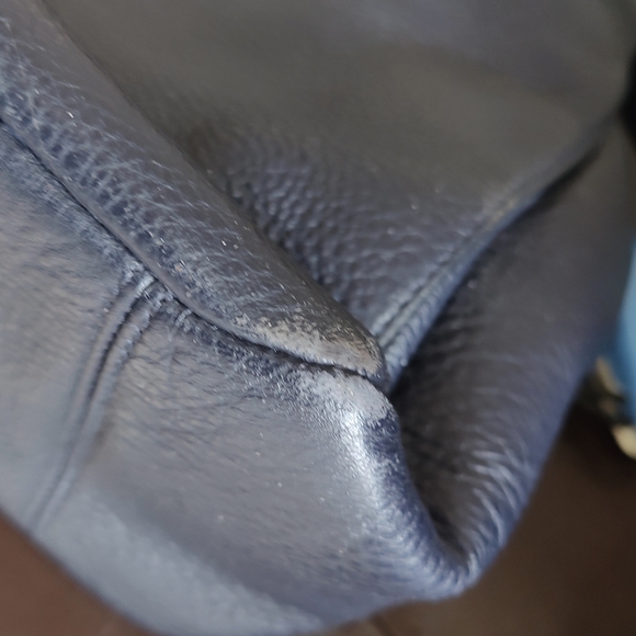 Coach Leather Midnight Blue Handbag Shoulder Bag - Picture 9 of 10